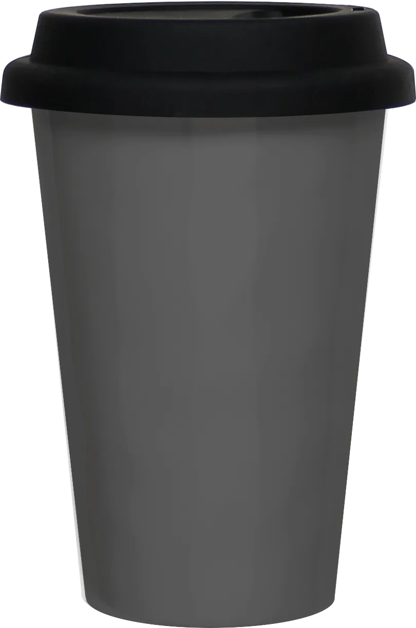 Coffee-to-go-Becher inkl. Deckel schwarz 300 ml grau