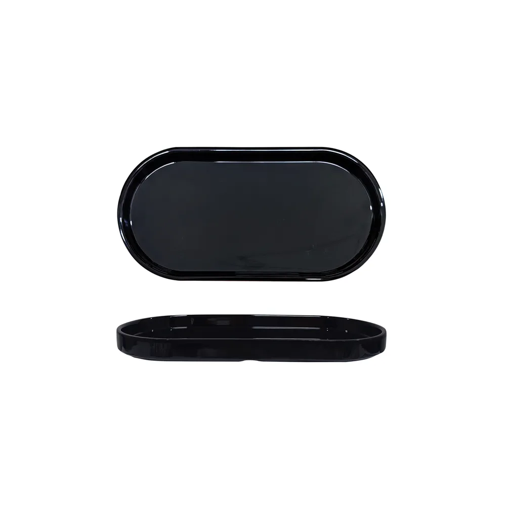 Rim Line (Schwarz) Teller oval mit Rand 260 x 128 x 20 mm schwarz