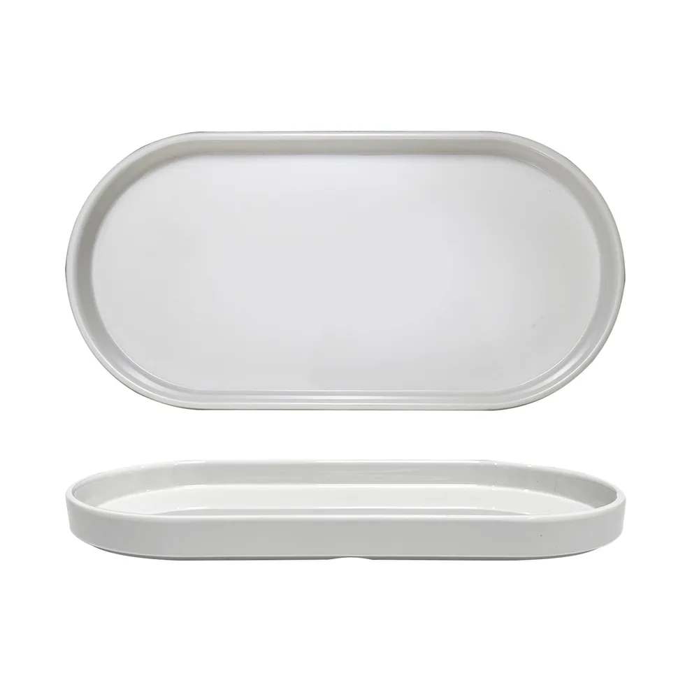 Rim Line (Weiß) Teller oval mit Rand 260 x 128 x 20 mm weiß