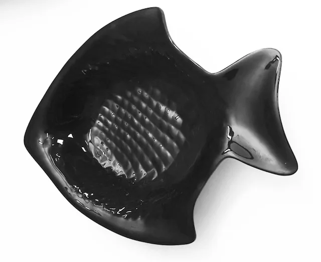 Servierschale "Fisch" 40 x 32 x 9 cm matt schwarz
